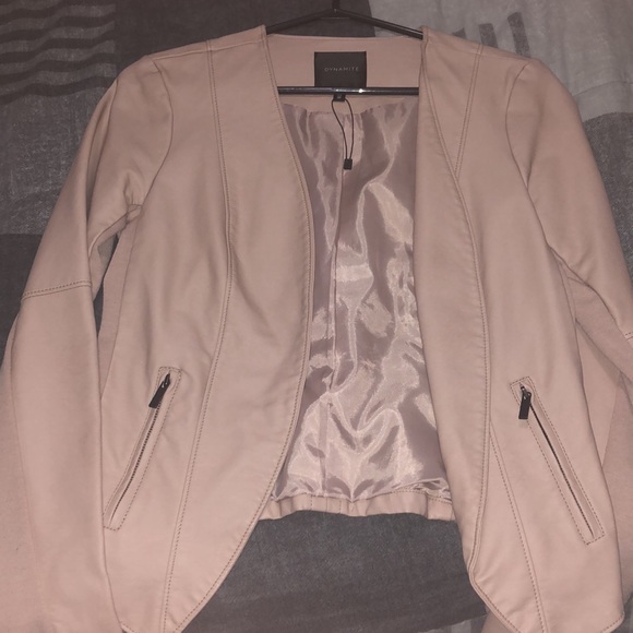 Dusty rose faux leather jacket - Picture 2 of 5